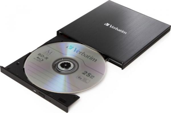 Blu-Ray Slimline UHD 4K external Verbatim 43888 USB-C + USB-A ulkoinen asema