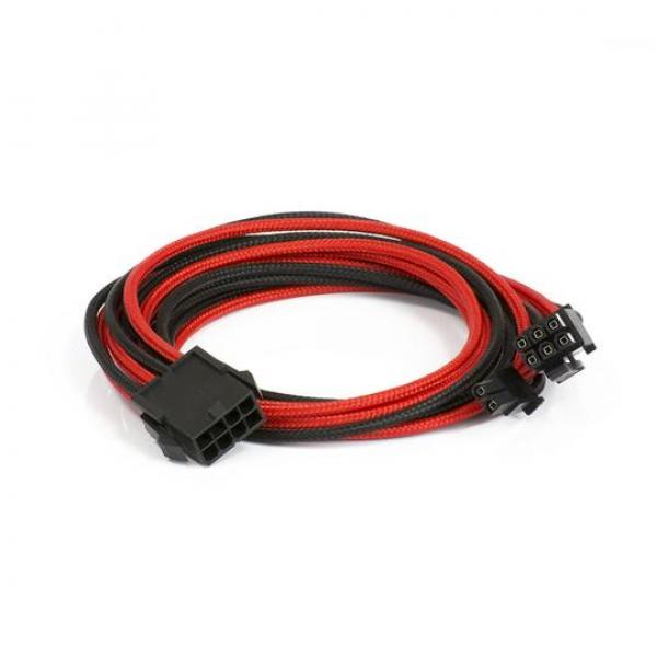Phanteks 8 to 8 (6+2) Pin VGA Extension cable 500mm Length - Black/Red