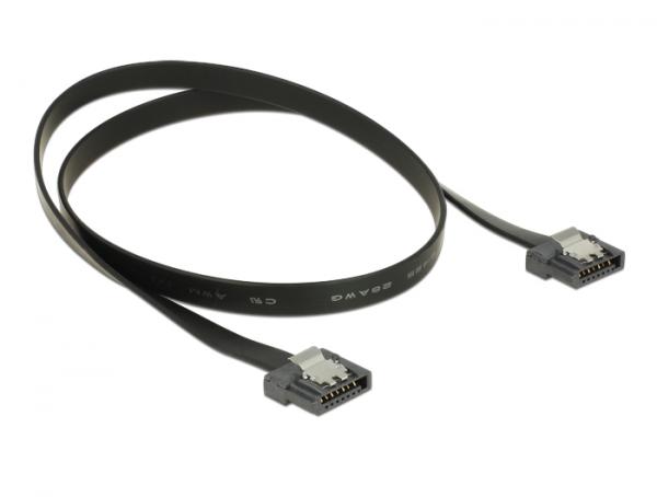 DeLOCK SATA FLEXI cable, 6Gbps, lock clips, 50cm, black