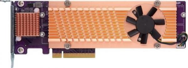 Qnap Quad M.2 PCIe SSD expansion card; supports up to four M.2 2280 M.2 PCIe