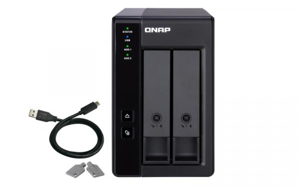 QNAP TR-002 - Kiintolevysarja - 2 telineet (SATA-600) - USB 3.1 Gen 2 (ulkoinen)