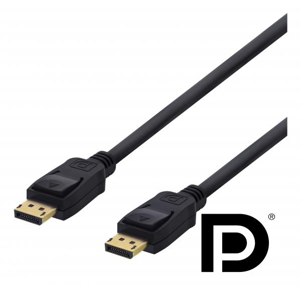 DELTACO DisplayPort-kaapeli, 3m, 4K UHD, DP 1.2, musta