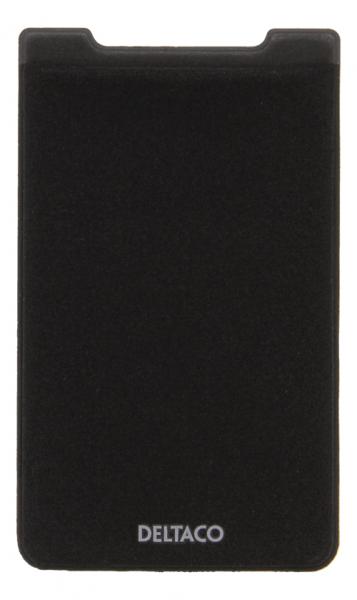 DELTACO älypuhelimen maksukorttitasku, RFID-suodatus, 3M:n liimapinta, musta