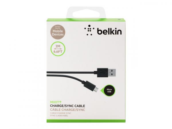 Belkin MIXIT - USB-kaapeli - Micro-USB Type B (uros) to USB (uros) - 2 m - musta