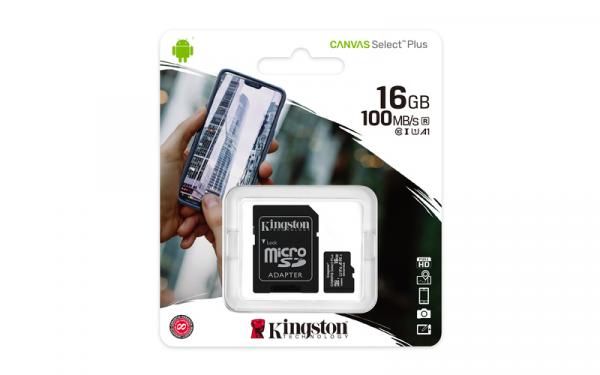 Kingston CanvSelect Plus 16GB microSDHC, 100R + ADP
