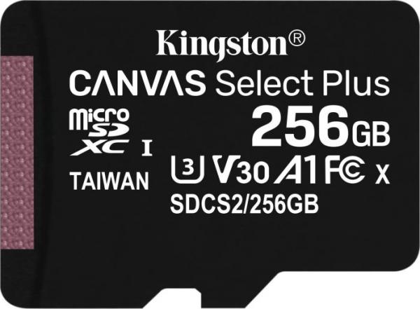 KINGSTON 256GB MICROSDHC CANVAS SELECT PLUS 100R SINGLE PACK