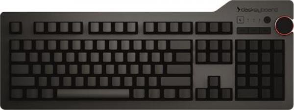 Das Keyboard 4 Ultimate mekaaninen näppäimistö, ei sisällä näppäinmerkintöjä, MX Brown -kytkimet, suurikokoinen äänenvoimakkuuden säädin, 2 m kaapeli, USB, musta