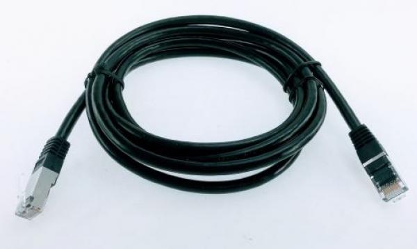 CAT6 F/UTP RJ45 0.5m Black Outdoor Patch Cable Bare Copper 28AWG Latch