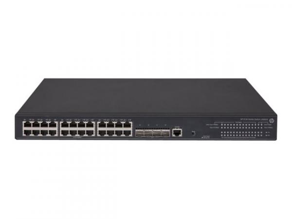 HPE 5130-24G-PoE+-4SFP+ EI - Kytkin - L3 - Hallinnoitu - 24 x 10/100/1000 + 4 x 10 Gigabit Ethernet / 1 Gigabit Ethernet SFP+ - räkkiin asennettava - PoE+ (370 W)