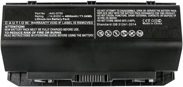 CoreParts Laptop Battery for Asus 71Wh Li-ion 14.8V 4800mAh Black, G750, G750J, G750JH, G750JM, G750JS, G750JW, G750JX, G750JZ, ROG G750, RO