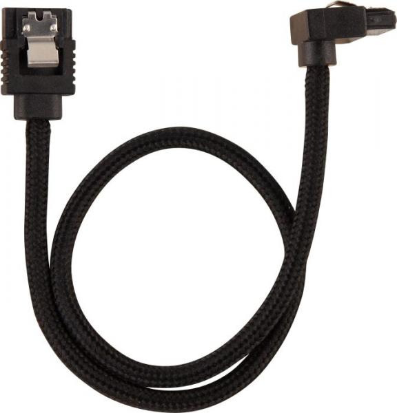Corsair Premium Sleeved SATA Data Cable Set with 90- Connectors- Black- 30cm
