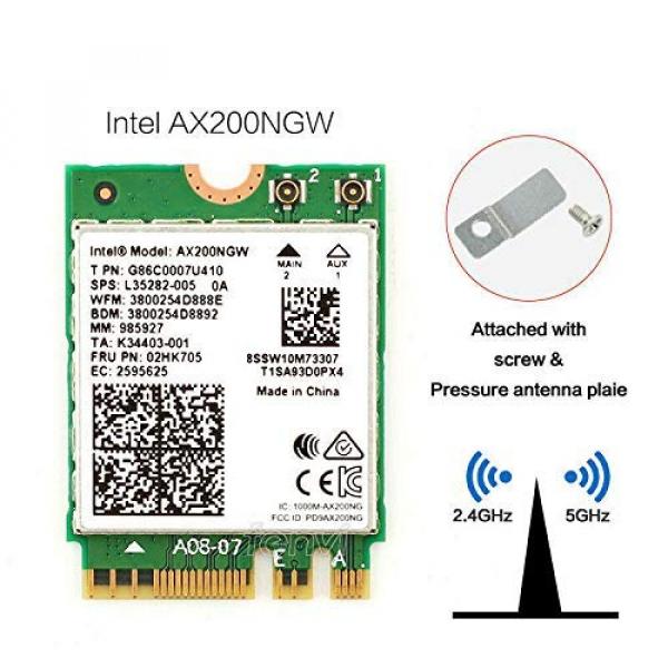 Intel Wi-Fi 6 AX200 vPro, WLAN + Bluetooth 5.0 Adapter - M.2/A-E-key