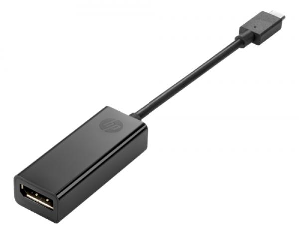 HP USB-C - DisplayPort-sovitin, 4096 x 2160 taajuudella 30 Hz, 0,10 m, musta
