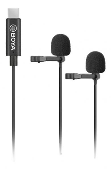 BOYA BY-M3D Digital Dual Lavalier Microphones for Android devices, USB-C, 16-bit/48kHz, black