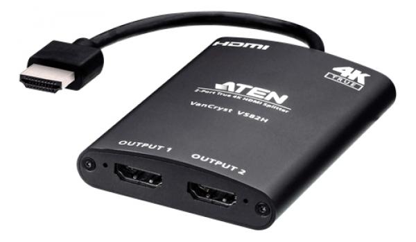 ATEN Professional 2-Port True 4K HDMI Splitter, black