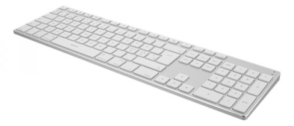 DELTACO fullsize Bluetooth aluminum keyboard, Bluetooth 3.0, rechargeable battery, Nordic layout, silver