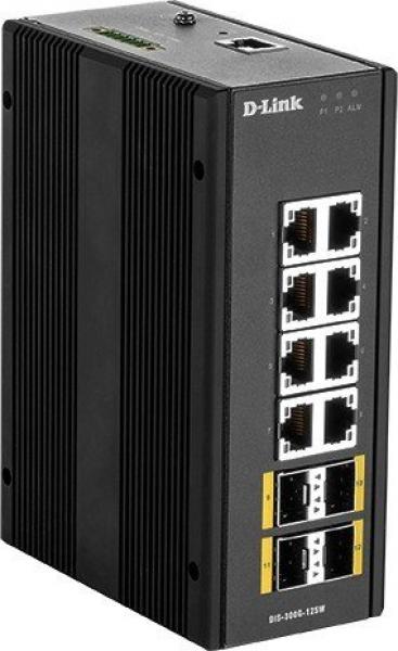 D-Link 12 Port Managed Switch, teollisuuskytkin, Gigabit, PoE, SFP, heat resistant, comp