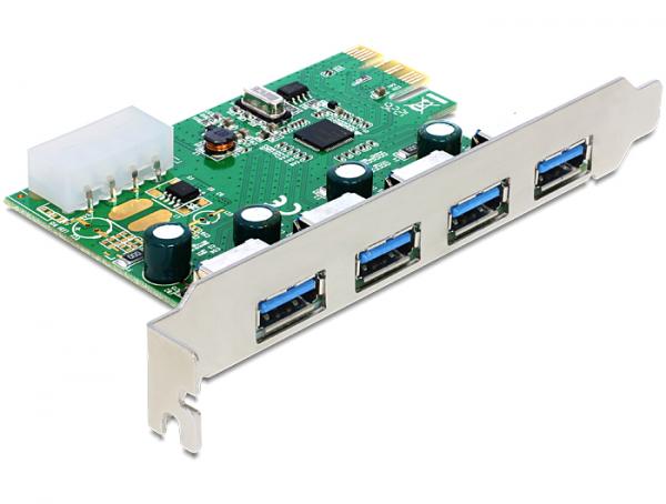 Delock PCI Express Card > 4 x external USB 3.0, PCI-E - USB laajennuskortti