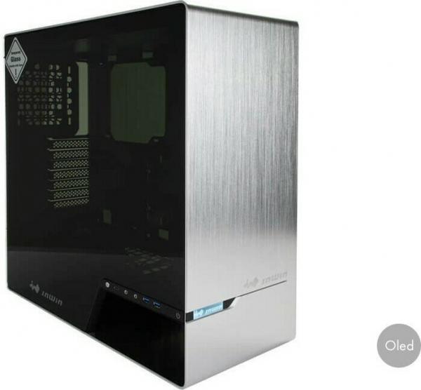 InWin 905 Midi-Tower, OLED, Tempered Glass - silber