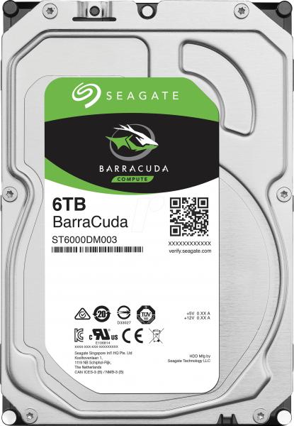Seagate BarraCuda Desktop HDD 3,5" 6TB, 256MB, 5400RPM