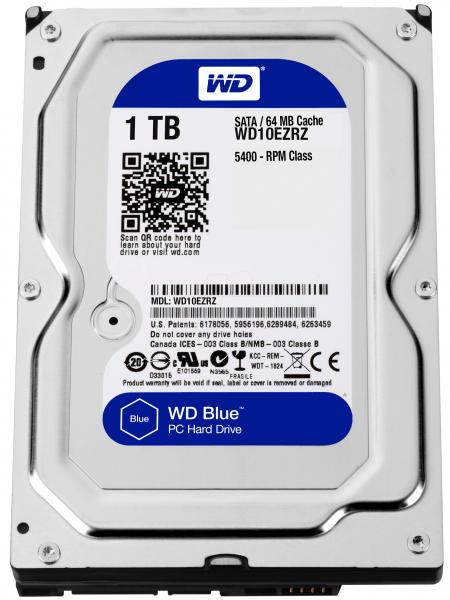 WD Blue WD10EZRZ 1TB, 3.5", 5.4K, 64MB, SATA III -kiintolevy