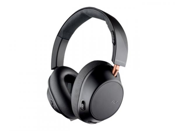 Plantronics Backbeat GO 810 - Kuulokkeet with mic - täysi koko - Bluetooth - langaton - aktiivinen melunpoisto - grafiitin musta