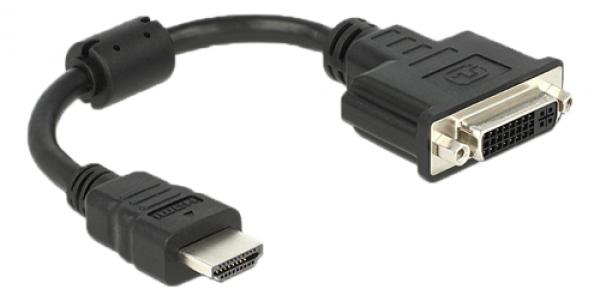 DeLOCK HDMI to DVI adapter, DVI-D Single Link(VGA not wired), 30AWG, 0.2m, black