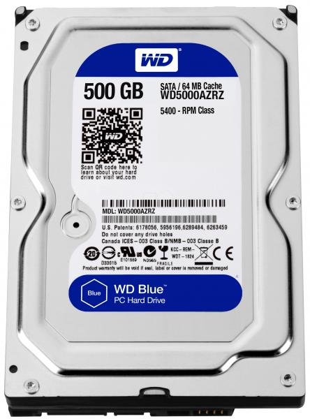 WD Blue WD5000AZRZ 500GB, 3.5", 5.4K, 64MB, SATA III -kiintolevy