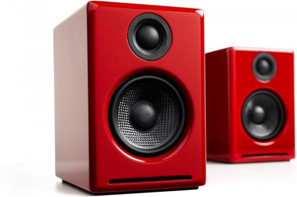 AUDIOENGINE Powered Desktop Speakers Wireless A2+BT Red, langattomat Bluetooth kaiuttimet.
