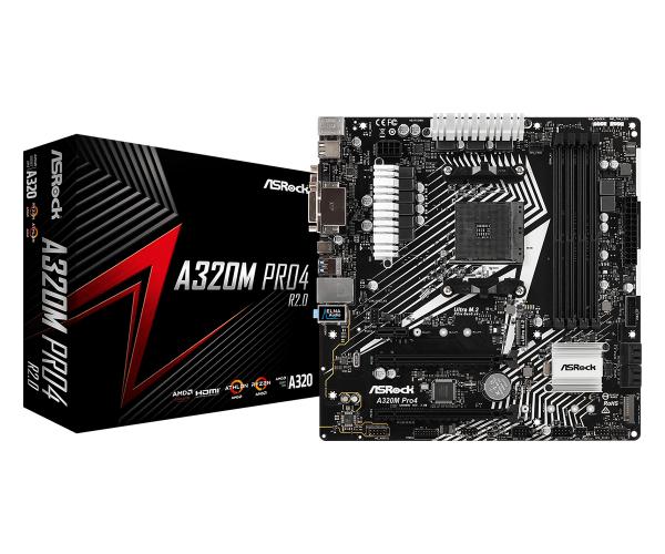 ASROCK A320M Pro4 R2.0, mATX-emolevy