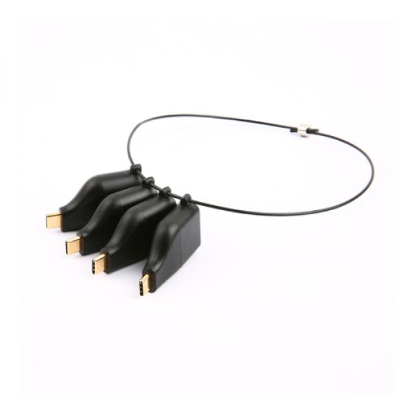 DELTACO OFFICE USB-C adapter ring, mDP, DP, VGA, HDMI, black