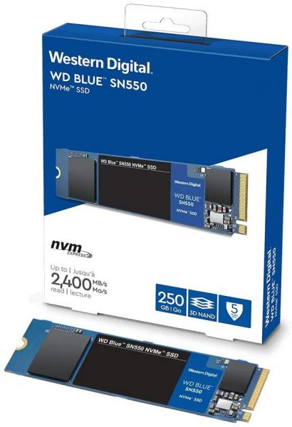 WD Blue (WDS250G2B0C) SN500, 250GB, 3D NAND, PCIe 3.0 x4, M.2 NVMe SSD-levy