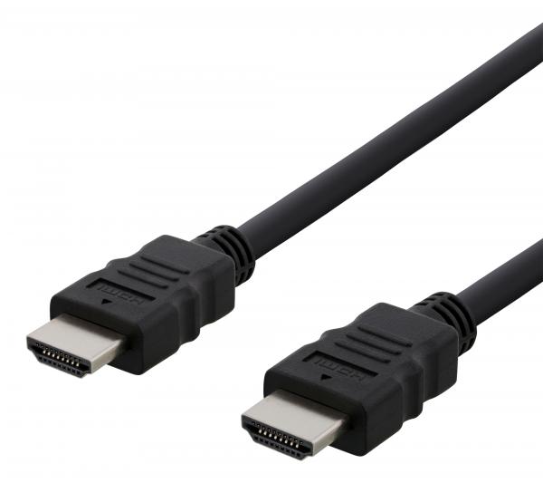 DELTACO 1m HDMI 2.0 -kaapeli, HDMI High Speed with Ethernet, 4K, UHD taajuudella 60 Hz, 19-pinninen uros - uros, musta