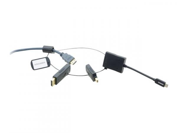 Kramer AD-RING-7 - Video/audio-sovitinsetti - DisplayPort / HDMI / USB - musta - 4K support