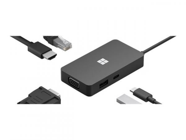 Microsoft USB-C Travel Hub - Telakointiasema - USB-C - VGA, HDMI - GigE - kaupallinen