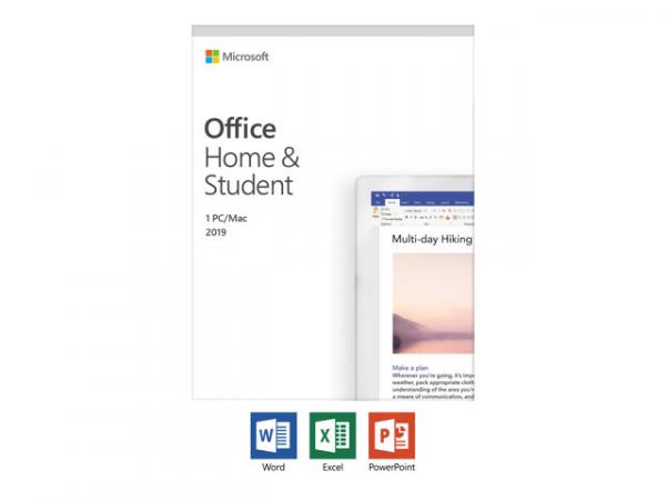 Microsoft Office Home and Student 2019 - Laatikkopaketti - 1 PC/Mac - ei tarvitse mediatarvikkeita, P6 - Win, Mac - ruotsi - Eurozone