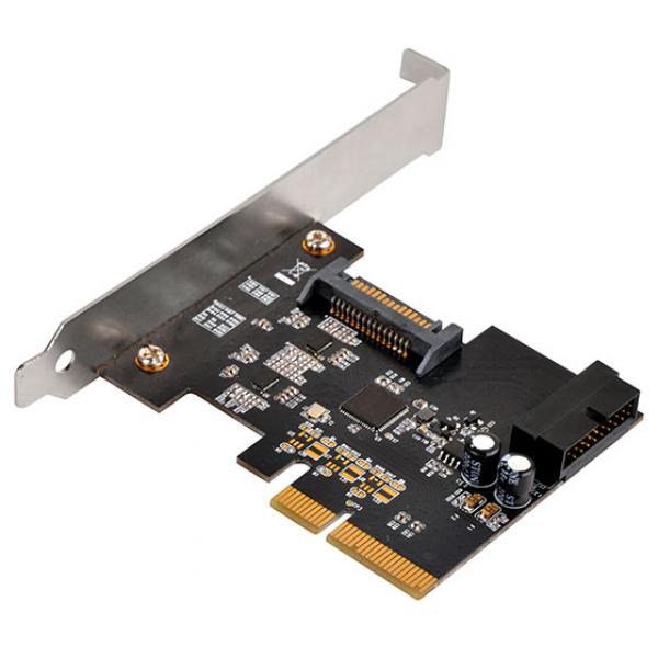 Silverstone SST-ECU04-E - PCI-E 2.0 x2 Gen2 (10Gbps) sisäinen laajennuskortti, USB 3.1 sisäinen 19pin liitin sekä 15-pin SATA-virtaliitin