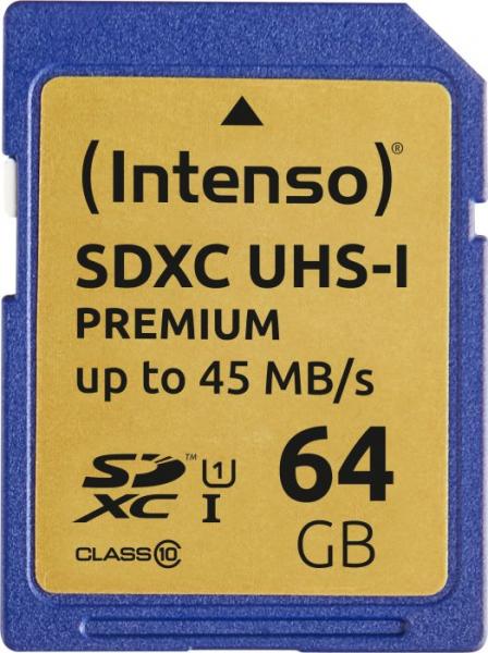 Intenso SDXC Card 64GB Class 10 UHS-I Premium
