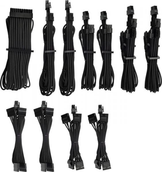 Corsair Premium Individually Sleeved PSU Cable Pro Kit, Type 4 (Generation 4), Musta