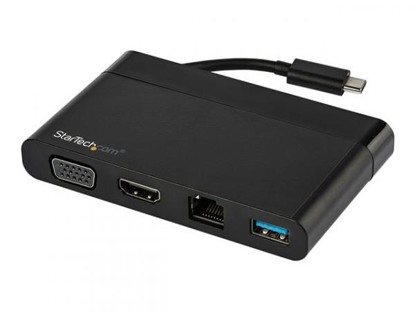 STARTECH.COM USB C Multiport Adapter with HDMI and VGA - Mac / Windows / Chrome - 4K - 1x USB-A Port - GbE - Portable USB-C Adapter