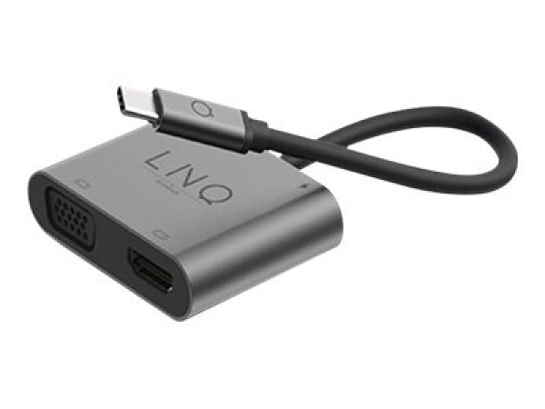 ELEMENTS LINQ 4in1 USB-C Multiport Hub Space Grey, USB-C 3.1 / Thunderbolt 3 - VGA, HDMI, USB-A, USB-C