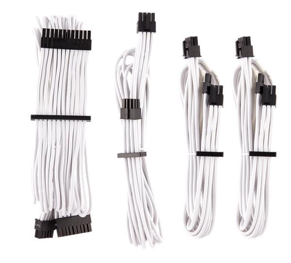 Corsair Premium Individually Sleeved PSU Cable Starter Kit- Type 4 -Generation 4-- WHITE