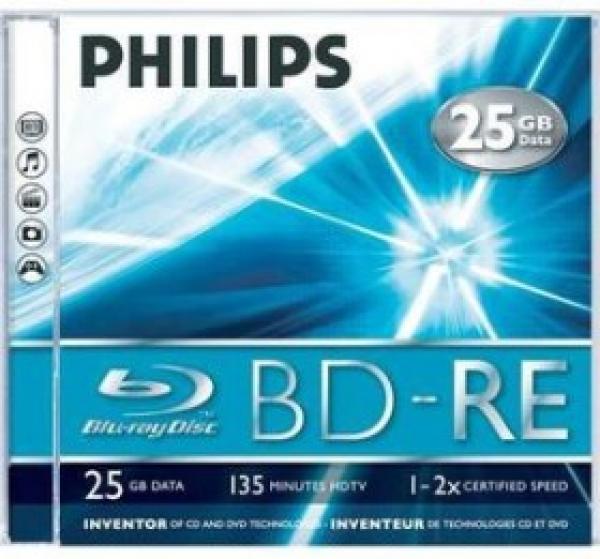 1x5 Philips Blu-Ray ReWritable 25GB 2x JC
