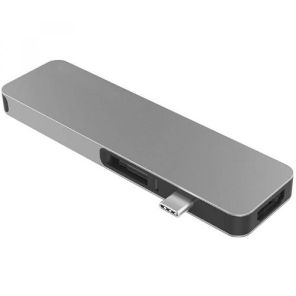 HYPER HyperDrive Solo 2-porttinen USB 3.1 Gen 1 Type-A -keskitin, jossa HDMI, USB Type-C, microSD, SD ja 3.5mm Audio (avaruusharmaa)