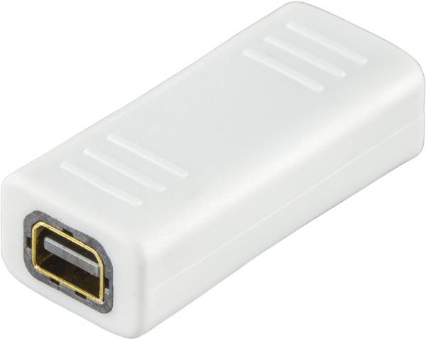 DELTACO jatke mini DisplayPortille, naaras - naaras, valkoinen (Mini DisplayPort-sukupuolen vaihtaja)