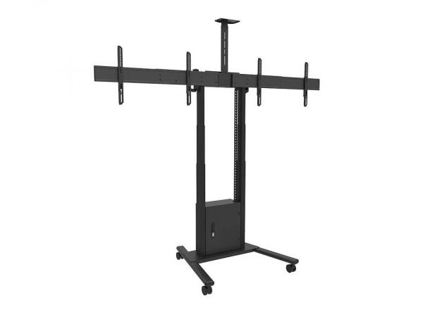 M Motorized Floorstand Dual Screen inc c&c 120Kg Black