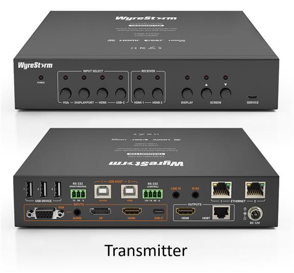 Wyrestorm EX-SW-0401-H2-PRO - 4:2 4K60 4:2:0 HDBT Switching Extender Kit with USB & Relay Triggering