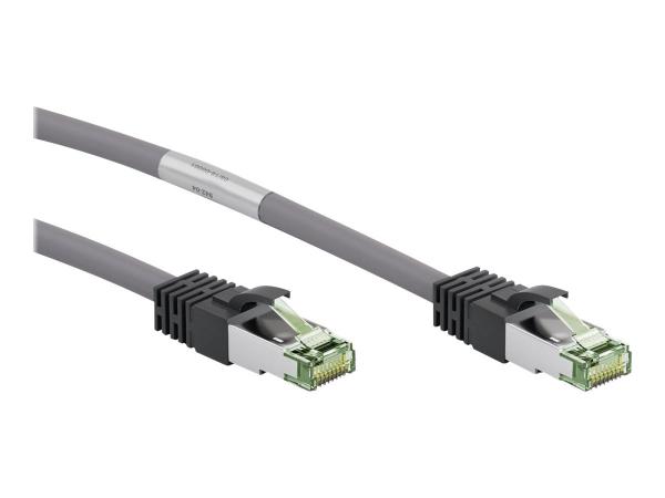 CAT 8.1 patch cable, S/FTP (PiMF), grey, 2m - LSZH halogen-free, CU material