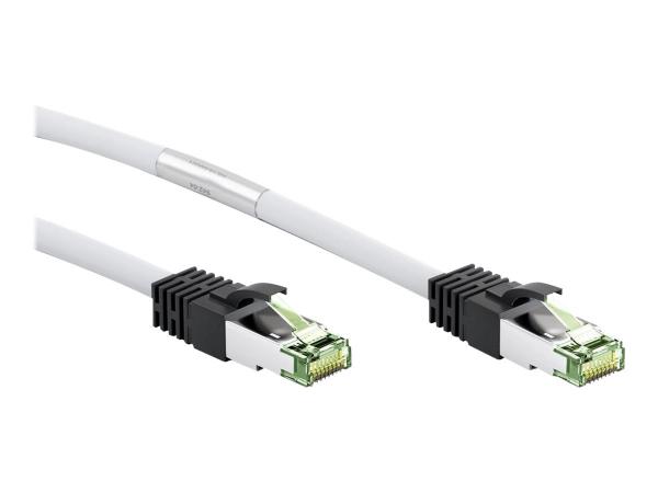 CAT 8.1 patch cable, S/FTP (PiMF), white, 15m - LSZH halogen-free, CU material