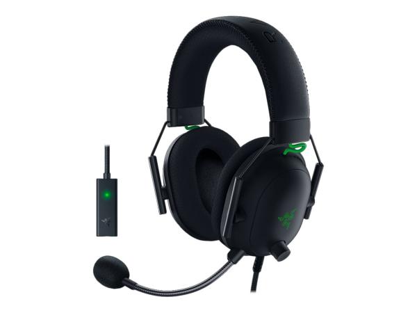 Razer BlackShark V2 - Kuulokkeet - langallinen -Analoginen 3,5 mm USB-äänikortilla - melua eristävä